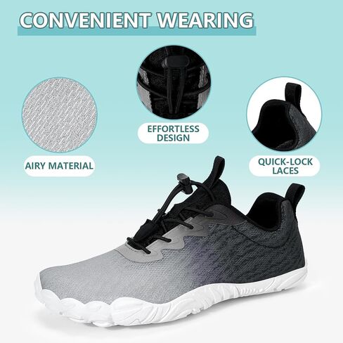 Hike Barefoot Shoes Women Men Footwear Wide Toe Quick-Dry Pro Barefoot Beach Swim Minimalist Grounding Shoes Breathable Non-Slip Grounded Footwear for Walking Kayaking Hiking Surfing in Saudi Arabia