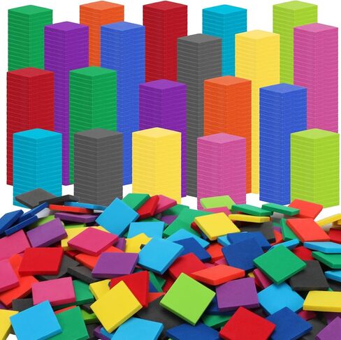 Coopay 1000 Pcs Foam Square Color Tiles, Math Counters, Sorting Colored Foam Squares Math Counting Manipulatives, Game Tokens, Bingo Chips, Classroom Crafts for Kids Learning Development Toys in Saudi Arabia
