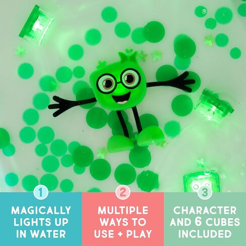 لعبة الاستحمام الجديدة من Glo Pals التي تعمل بالماء مع 6 مكعبات مضيئة قابلة لإعادة الاستخدام للعب الحسي in Saudi Arabia