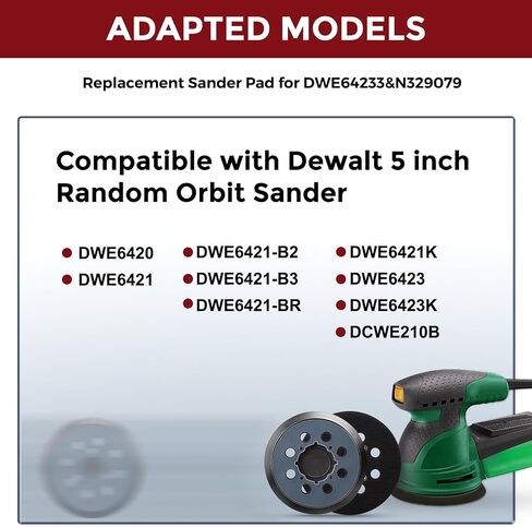 2Pcs 5 Inch 8 Hole Sander Pad 3 Screw Holes Sanding Pad | 125mm Hook and Loop, Orbital Sander Pad, Replacement for BO5010 BO5030K BO5031K BO5041K in Saudi Arabia