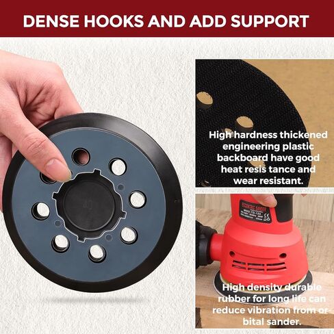 2Pcs 5 Inch 8 Hole Sander Pad 3 Screw Holes Sanding Pad | 125mm Hook and Loop, Orbital Sander Pad, Replacement for BO5010 BO5030K BO5031K BO5041K in Saudi Arabia