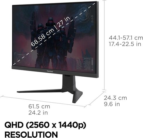 شاشة ألعاب فيوسونيك XG2736-2K مقاس 27 بوصة 1440 بكسل 0.5 مللي ثانية 240 هرتز IPS مع تقنية FreeSync Premium وإضاءة RGB وبيئة عمل متقدمة وHDMI 2.1 وDP و65 وات USB-C in Kuwait