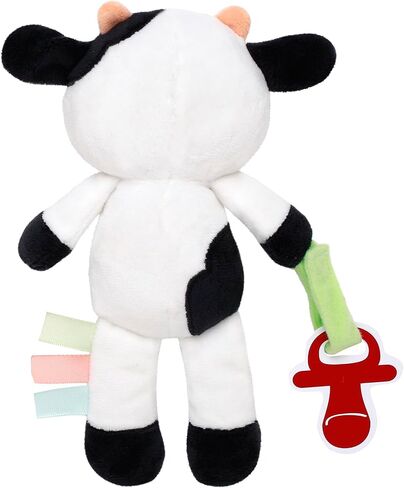 Magic Years 5 inch Plush Paci-Pal with Rattle and Detachable Teether for Baby, Black and White Cow in Saudi Arabia