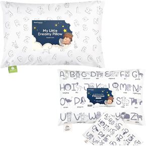 KeaBabies Toddler Pillow with Pillowcase and Toddler Pillowcase for 13X18 Pillow - 13x18 My Little Dreamy Pillow - Toddler Pillow Case for Boy, Kids - Cotton Toddler Pillows