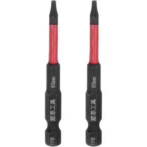 HARFINGTON 2pcs Impact Tough Torx Drill Bit T7 2.6" Length 1/4" Hex Shank S2 Steel Magnetic Insert Star 6 Point Head Screwdriver Bits