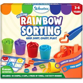 Skillmatics Silicone Rainbow Sorting Game - Learning & Educational Toy, Sorting, Counting & Sequencing Skills, Gift for Toddlers & Preschoolers Ages 3, 4, 5, 6