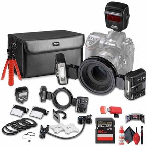 Nikon R1C1 Wireless-up Speed-Up SPEADLIGHT SYSTEM CAMERAS DIGITAL SLR (4803) + 64 جيجابايت بطاقة ذاكرة + ترايبود مرنة + مجموعة تنظيف + بطاقة بطاقة + قارئ بطاقة + حارس غطاء (متجدد)