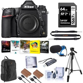 Nikon D780 FX-Format DSLR Camera, Bundle with 3-Sec Al Tripod, 2X EN-EL15c Battery, 64GB Memory Card and Backpack
