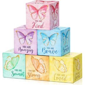 6 Pcs 1.6 Inch Inspirational Boho Rainbow Nursery Decor Baby Wooden Sun Clouds Rainbow Decor Wood Blocks Boho Rainbow Centerpiece Watercolor Shelf Decor for Nursery Bedroom Playroom Decor