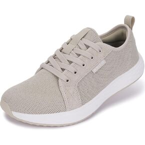 WHITIN Diabetic Shoes for Women Size 9W Wide Toe Box Width Zero Drop Bunions Elderly Swollen Feet Edema Neuropathy Arthritis Ladies Fitness Walking Tennis Sneakers Beige 40