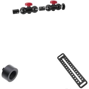 CAMVATE Dual Mini Ball Head Extension Arm + 1/4" Male to 5/8" Female + Long Cheese Plate