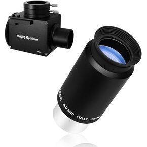 Astromania 1.25" Flip Mirror - Bundle with - 1.25" 40mm Plossl Telescope Eyepiece