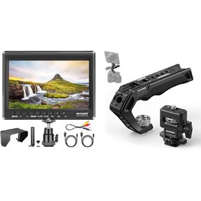 Neewer F100 7inch Camera Field Monitor HD Video Assist IPS 1280x800 HDMI Input 1080p with Sunshade and Ball Head for DSLR Cameras, CA007 Top Handle + MA006 Monitor Mount Set Included