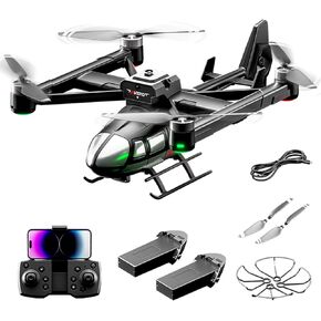 Camera Drone for Kids 8-12 & Adults, Beginner-Friendly Mini Drone with 360° Flips, One-Key Take Off/Landing, Headless Mode, 2 Batteries, RC Quadcopter Toys for Boys Girls Age 6-14