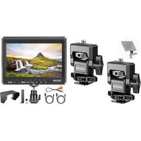 Neewer F100 7inch Camera Field Monitor HD Video Assist IPS 1280x800 HDMI Input 1080p with Sunshade and Ball Head for DSLR Cameras, Includes 2 Pack Camera Monitor Mount with Cold Shoe