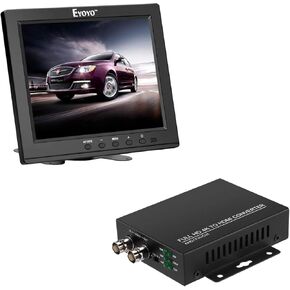 Eyoyo 8 Inch HDMI Monitor Small LCD Screen Mini Monitors + TVI/CVI/AHD to HDMI Converter Adapter