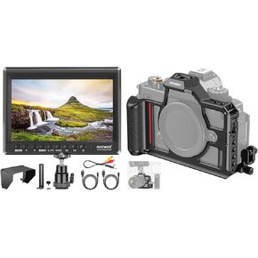 Neewer F100 7inch Camera Field Monitor HD Video Assist IPS 1280x800 HDMI Input 1080p with Sunshade and Ball Head for DSLR Cameras, Handheld Stabilizer, Zf Half Cage for Nikon Z f Camera Included