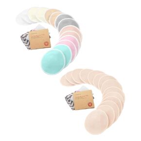 Keababies Organic Nursing Pads - 14 Organic Bamboo Breastfeeding Pads, Wash Bag, Reusable Breast Pads for Breastfeeding, Nipple Pads for Breastfeeding Essentials