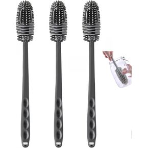 Bottle Brush,3 PCS Bottle Cleaner Brush for Baby Bottle,Breast Pumps,Better Cleaning(Grey