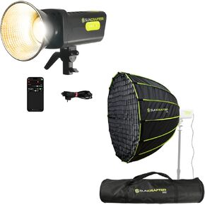 Bi-Color LED Video Light 310W Max Photo Light 2700-6500K, with 90cm/35.4" Dome Softbox, Video Streaming Filming Photography