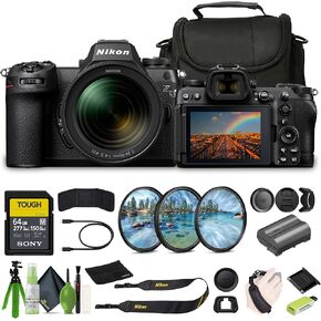 Nikon Z6III FX-Format Mirrorless Camera with NIKKOR Z 24-70mm f/4 S Zoom Lens + 64GB SF-M Tough Series Memory Card + Card Reader+ 3 Piece Filter Kit + 12 Inch Flex Tripod + More