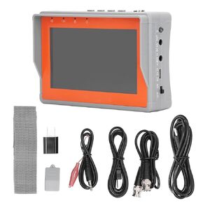 4.3in CCTV Tester, 2 in 1 Video Monitor Tester Portable Analog Coaxial AHD Video 100 to 240V (US Plug 100‑240V)