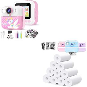 Kids Instant Print Camera with 10 Rolls Refills Kids Digital Cameras Christmas Birthday Gifts for 4 5 6 7 8 9 10 Year Old Girls
