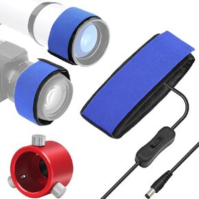 Right Angle Viewfinder Metal Adapter for Polar Scope - Bundle with - 300mm DC Lens Heater Warmer Dew Heater Strip