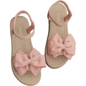 GORGLITTER Women's Bow Braided Flat Sandals Open Toe Lightweight Vacation Beach Slide Sandals