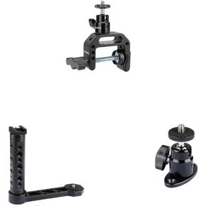 CAMVATE C Clamp Articulated 1/4"-20 Ball Head + Universal L Bracket Handle + 1/4"-20 Mini Ball Head