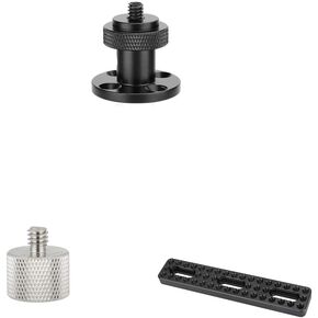 CAMVATE 1/4"-20 Male Screw Mount + Extension Long Cheese Plate + 1/4"-20 Male to 5/8"-27 Female