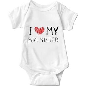I Love My Big Sister Baby Girls Boys Bodysuit Newborn onesie Short Sleeve Infant Romper 0-24 Months