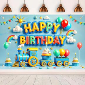 Car Racing Happy Birthday Backdrop Car Themed Birthday Party Photo Background Cars Birthday Banner Decorations Supplies for Boys Birthday Party Photography Decor 71 x 43Inches