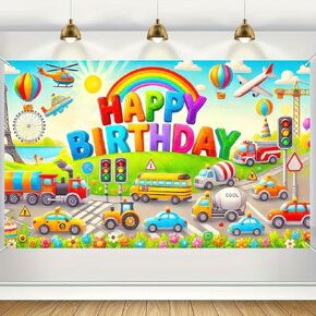 سباق سيارات عيد ميلاد سعيد خلفية السيارة تحت عنوان حفلة عيد ميلاد الصورة الخلفية سيارات عيد ميلاد ديكورات لافت
