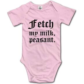 Fetch My Milk, Peasant - Baby Short Sleeve Bodysuit Infant Romper