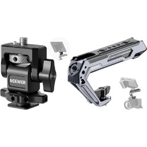 NEEWER Camera Monitor Mount with Cold Shoe, Anti Twist 1/4" Screw for 5" & 7" Field Monitor Compatible with Atomos Ninja V, Metal Stylish Camera Top Handle with 3/8" Screw and Locating Pins Included