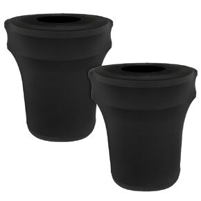 44 Gallon Stretch Spandex Trash Can Cover, 4 Pack Outdoor Fitted Waste Container Cover Round Garbage Can Covers for Wedding Party Commercial Fundraiser Decor, Without Trash Can (Black)