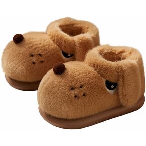 Cute Dog Slippers for Women and Men, Animal Fluffy Slippers, Womens Mens Fuzzy Slippers, Plush Warm Cozy House Slippers
