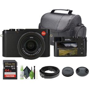Leica D-Lux 8 Compact Digital Camera, 10.9-34mm f/1.7-2.8 Lens 17MP CMOS Sensor (Black) 19191 + 64GB Memory Card + Travel Bag + Cleaning Kit and More