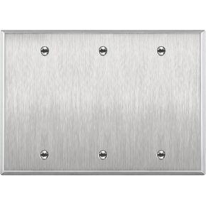 ENERLITES Blank Device Metal Wall Plate, Stainless Steel Blank Outlet Covers, Corrosion Resistant, Standard Size 1-Gang 4.50" x 2.76", UL Listed, 7701-10PCS, 430 Stainless Steel, 10 pack