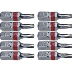 T15 (T-15) Bit Torx/Star Driver-Color Color T15 × 1 "بتات Torx/Star للبراغي والسحابات التي تتطلب بتات حجم T15 (T-15) (10 حزمة)