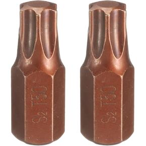 HARFINGTON 2pcs T27 Torx Screwdriver Bit 10mm Hex Shank 30mm Length Magnetic Security Tamper Proof 6 Point Head Hex Bits S2 Steel Screw Driver Bit
