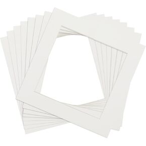8pcs DINA4 8x12 Picture Mats, Photo Mats for 6x8 Inch Image Photo Frames Inside Acid Free for Photo Frame/Posters Prints/Paintings - 1.5mm Thickness/White