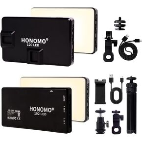 Portable Duo HONOMO LED Lighting Kit: Enhance Photography, Streaming, and Video Conferencing with Studio-Quality Illumination