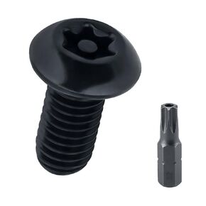 M6-1.0 x 20mm Stainless Button Torx Head Machine Screws (25 pcs), 18-8 (304) Stainless Steel Tamper Resistant Torx Drive Screws, Car License Plates Screws, Black Coated, Fayeploo (Screwdriver Bit)