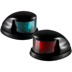 LED Boat Navigation Light Red and Green LED Marine Navigation Light Boat Bow Light for Pontoon and Small Boat (Silver)