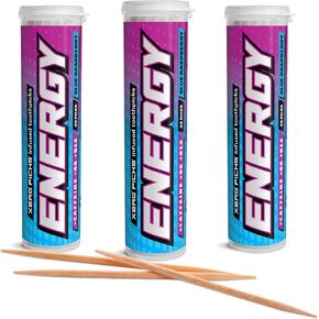 Xero Picks Energy Infused Flavored Toothpicks with Caffeine, B12 and B6 (Variety Pack, 20 Count (Pack of 5))