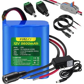حزمة بطارية 12 فولت ، بطارية ليثيوم 12V 7800mAh مع شاحن عاري الأسلاك للروبوت ، سيارة RC ، شريط مصباح LED ، كاميرا CCTV ، طاقة الطاقة الشمسية/الرياح ، UPS ، الإضاءة ، بطارية مشروع DIY