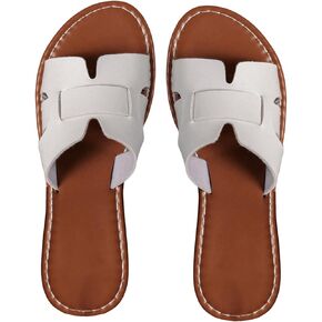 SweatyRocks Women's Open Toe Flats Sandals Cut Out Slip on Summer Trendy Slide Sandals