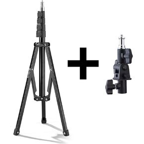 WELLMAKING Light Stand, 72 inches led Light Stand Reverse Folding Light Tripod with U-Shape Camera Flash 180°Swivel Mount Bracket